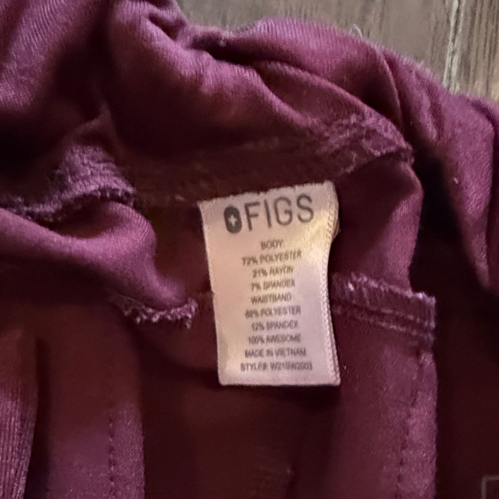 Figs Maroon Jogger Pants - Picture 2 of 4
